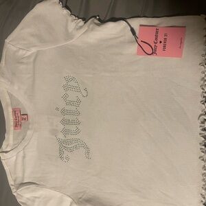 Juicy Couture White Tee with Rhinestone Logo